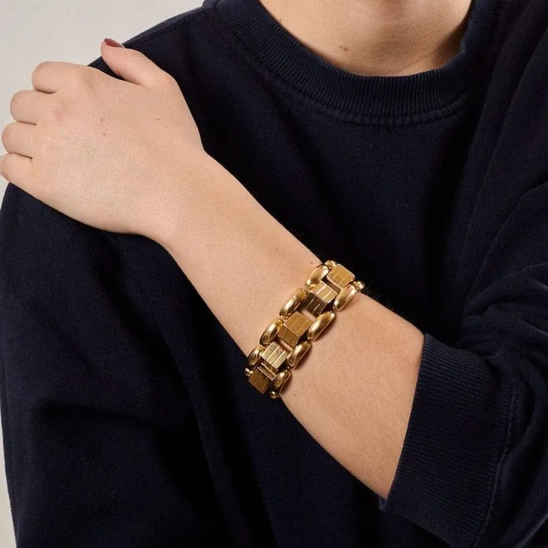 Bracelet Tank articulé en or jaune 18k sold by 58 Facettes product image thumbnail 2