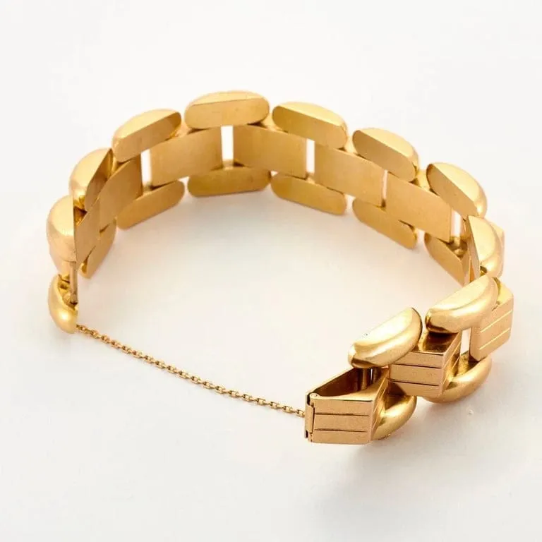 Bracelet Tank articulé en or jaune 18k sold by 58 Facettes product image thumbnail 3