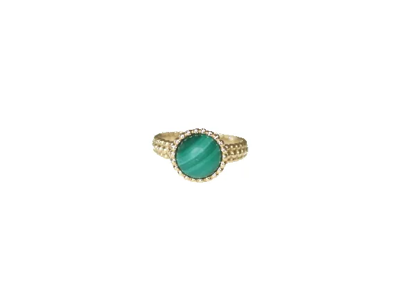 Van Cleef & Arpels - Bague Perlée Couleurs en or jaune et malachite sold by 58 Facettes