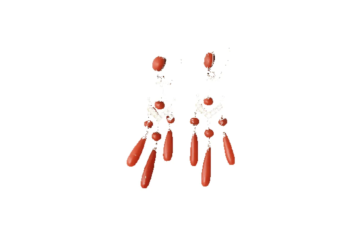 Boucles d’oreilles girandoles pendantes en or rose 18k et corail sold by 58 Facettes