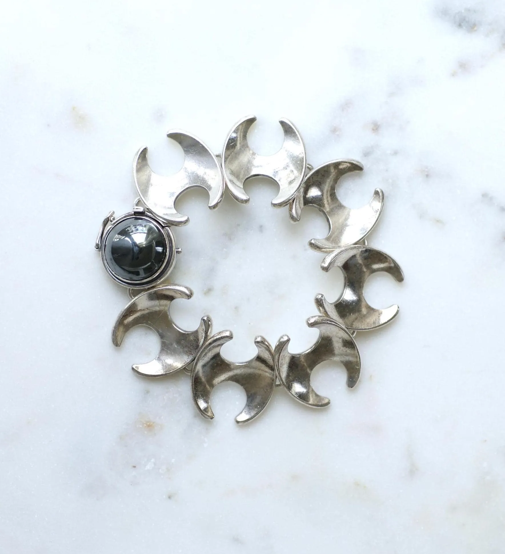 Georg Jensen - Bracelet articulé en argent avec hématite (modèle 130B) sold by 58 Facettes product image thumbnail 5