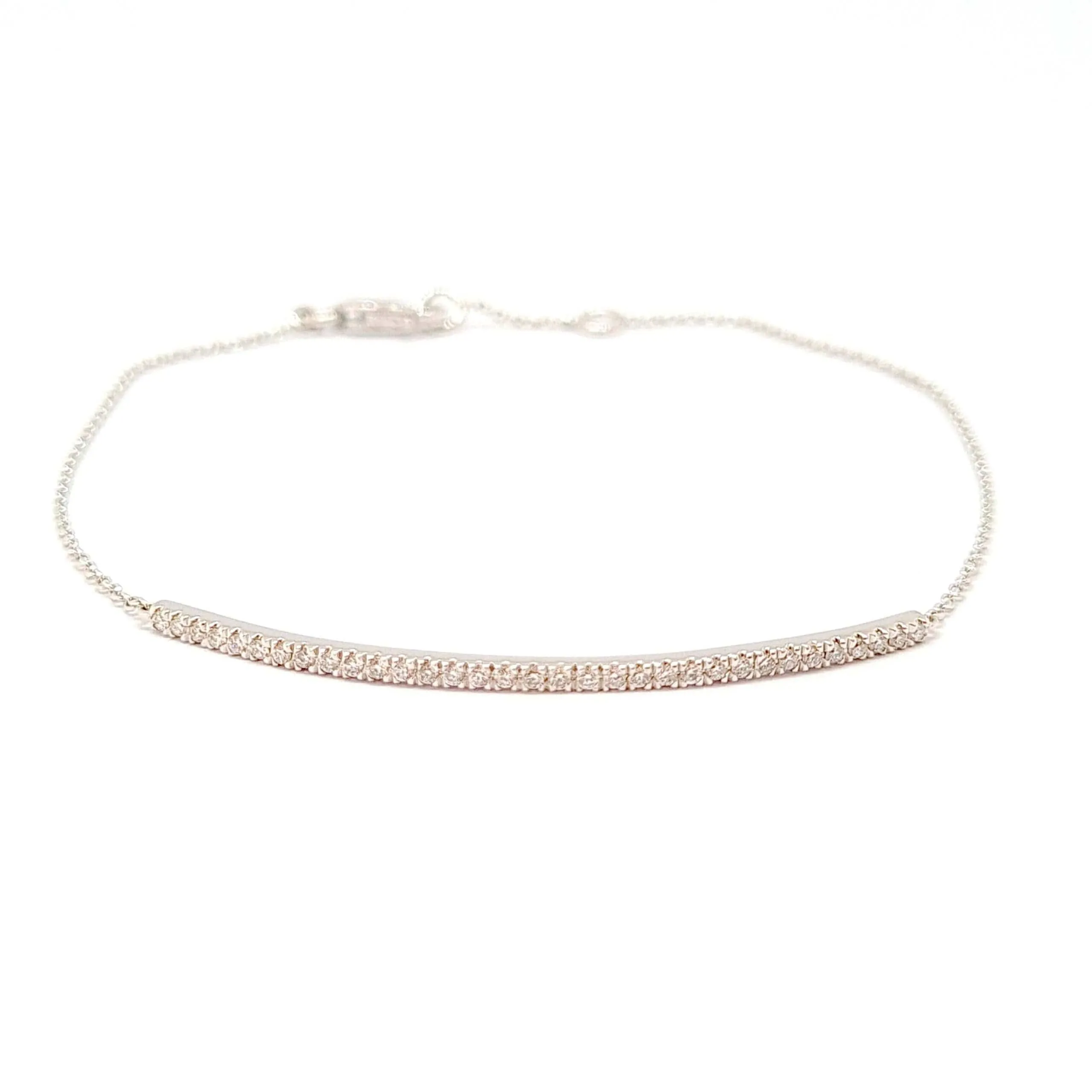 Bracelet barrette or blanc diamants sold by 58 Facettes