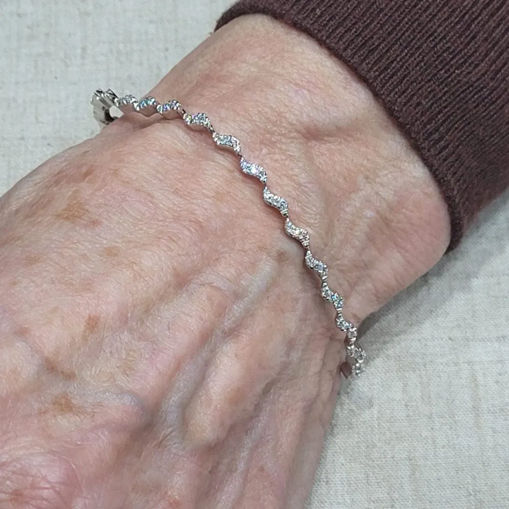 Bracelet en or blanc 18k et diamants taille brillant sold by 58 Facettes product image thumbnail 4