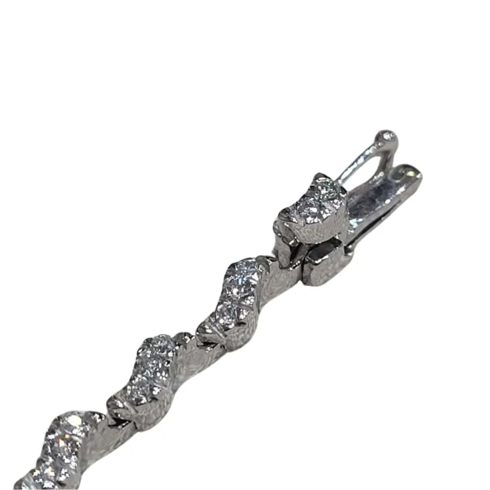 Bracelet en or blanc 18k et diamants taille brillant sold by 58 Facettes product image thumbnail 2
