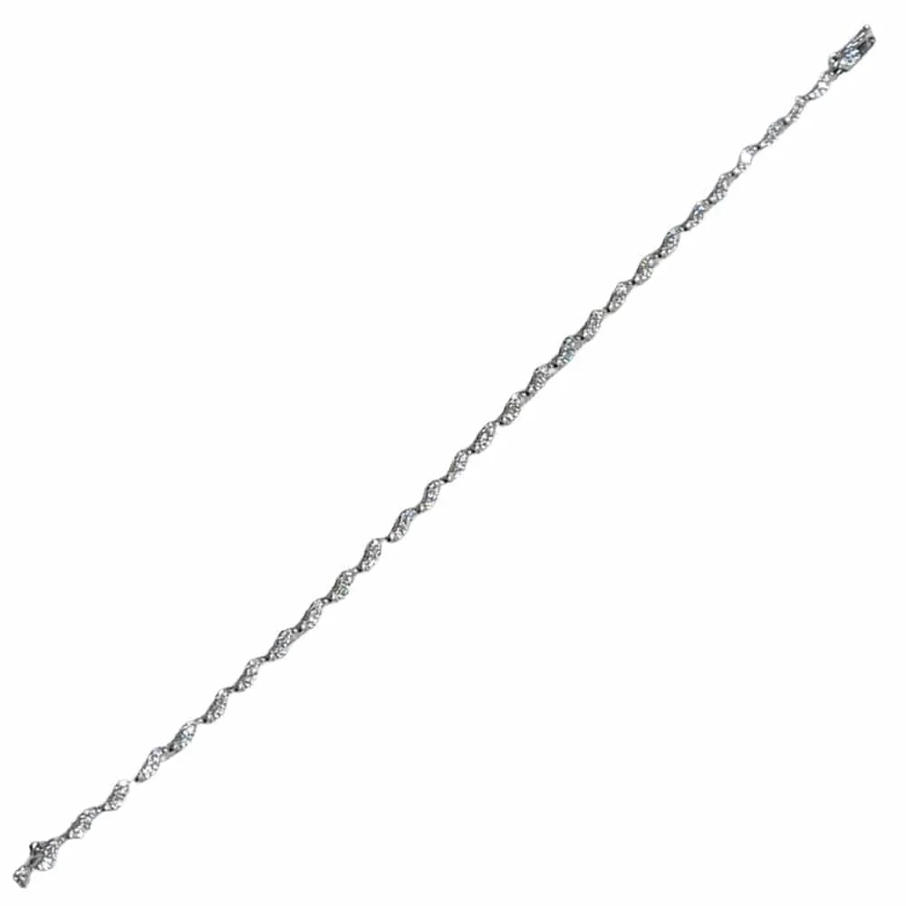 Bracelet en or blanc 18k et diamants taille brillant sold by 58 Facettes product image thumbnail 3