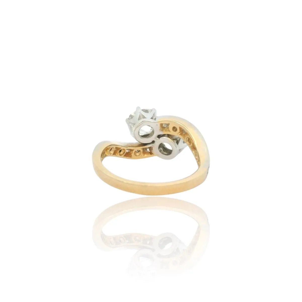 Bague Toi & moi en or jaune et blanc 18k et diamants sold by 58 Facettes product image thumbnail 4