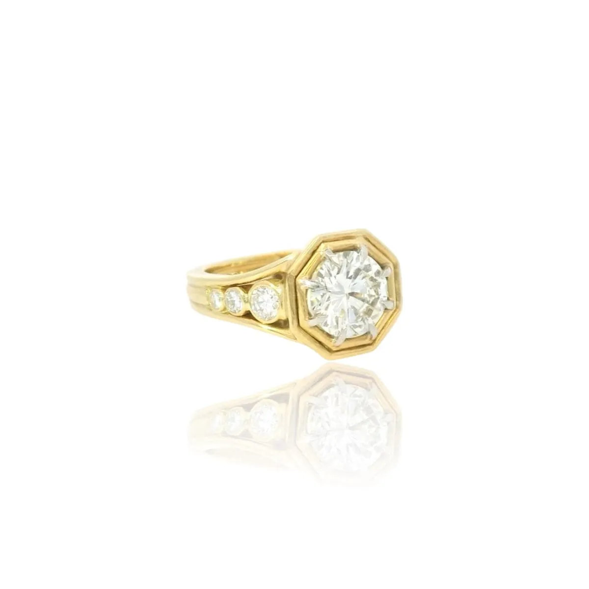 Bague style années 80 en or jaune 18k et diamants sold by 58 Facettes product image thumbnail 4