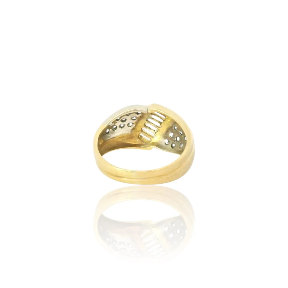 Bague vintage en or jaune et blanc 18k et diamants sold by 58 Facettes product image thumbnail 4