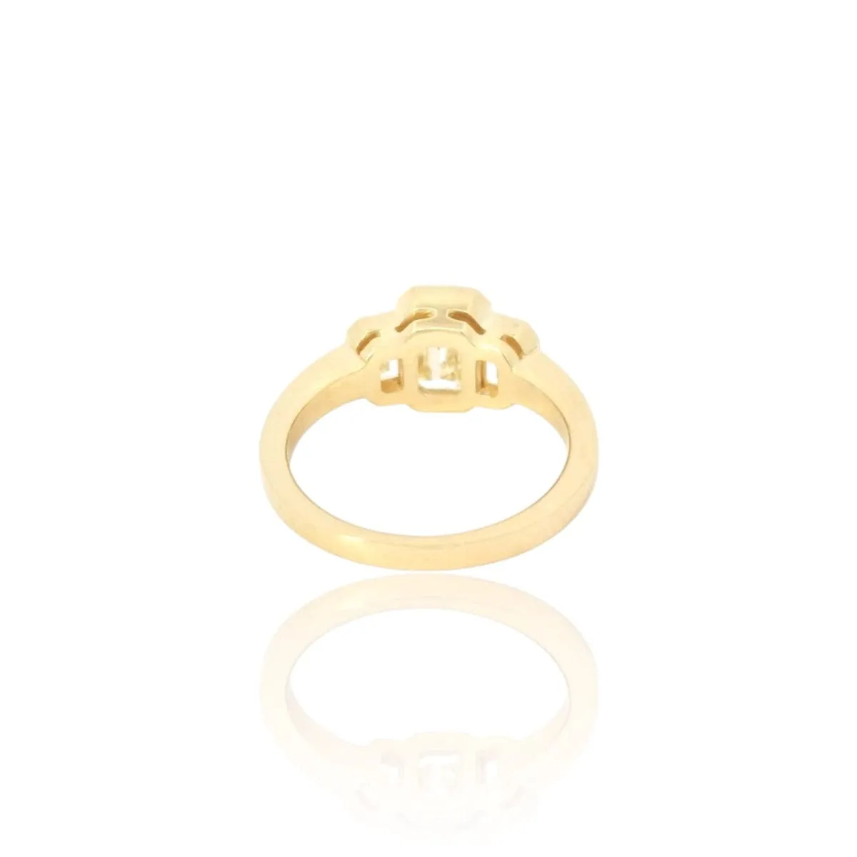 Bague trilogy en or jaune 18k et diamants taille émeraude sold by 58 Facettes product image thumbnail 5
