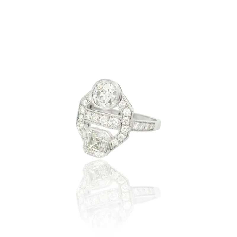 Bague Toi et moi en or blanc 18k et diamants sold by 58 Facettes