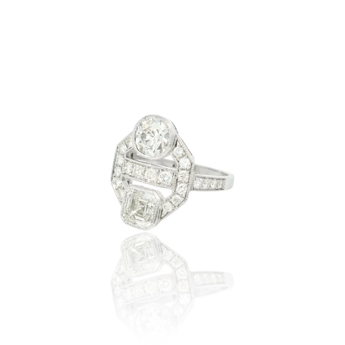 Bague Toi et moi en or blanc 18k et diamants sold by 58 Facettes