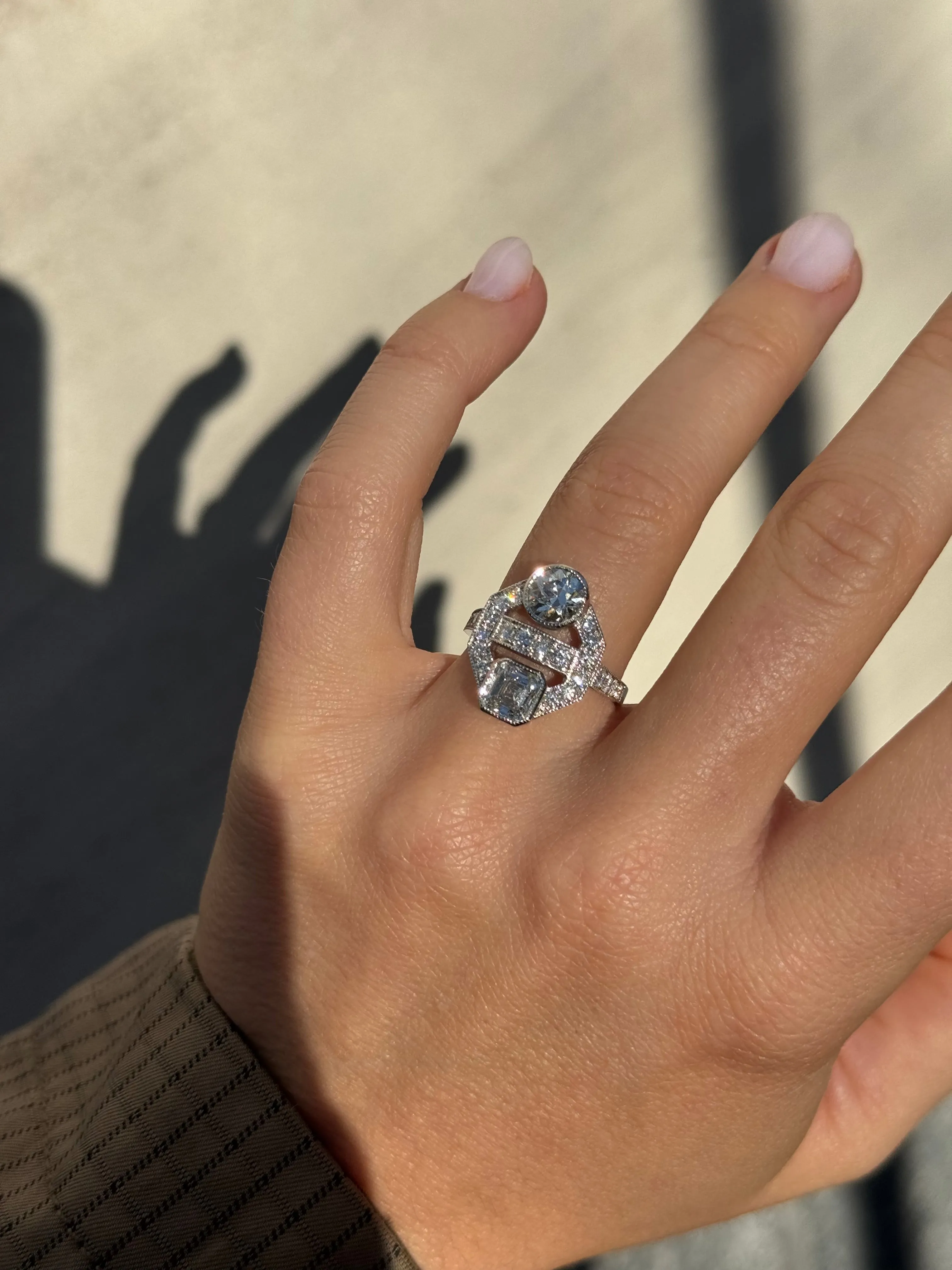 Bague Toi et moi en or blanc 18k et diamants sold by 58 Facettes product image thumbnail 2