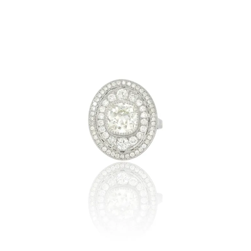 Bague Art déco inspirée en platine et diamants sold by 58 Facettes