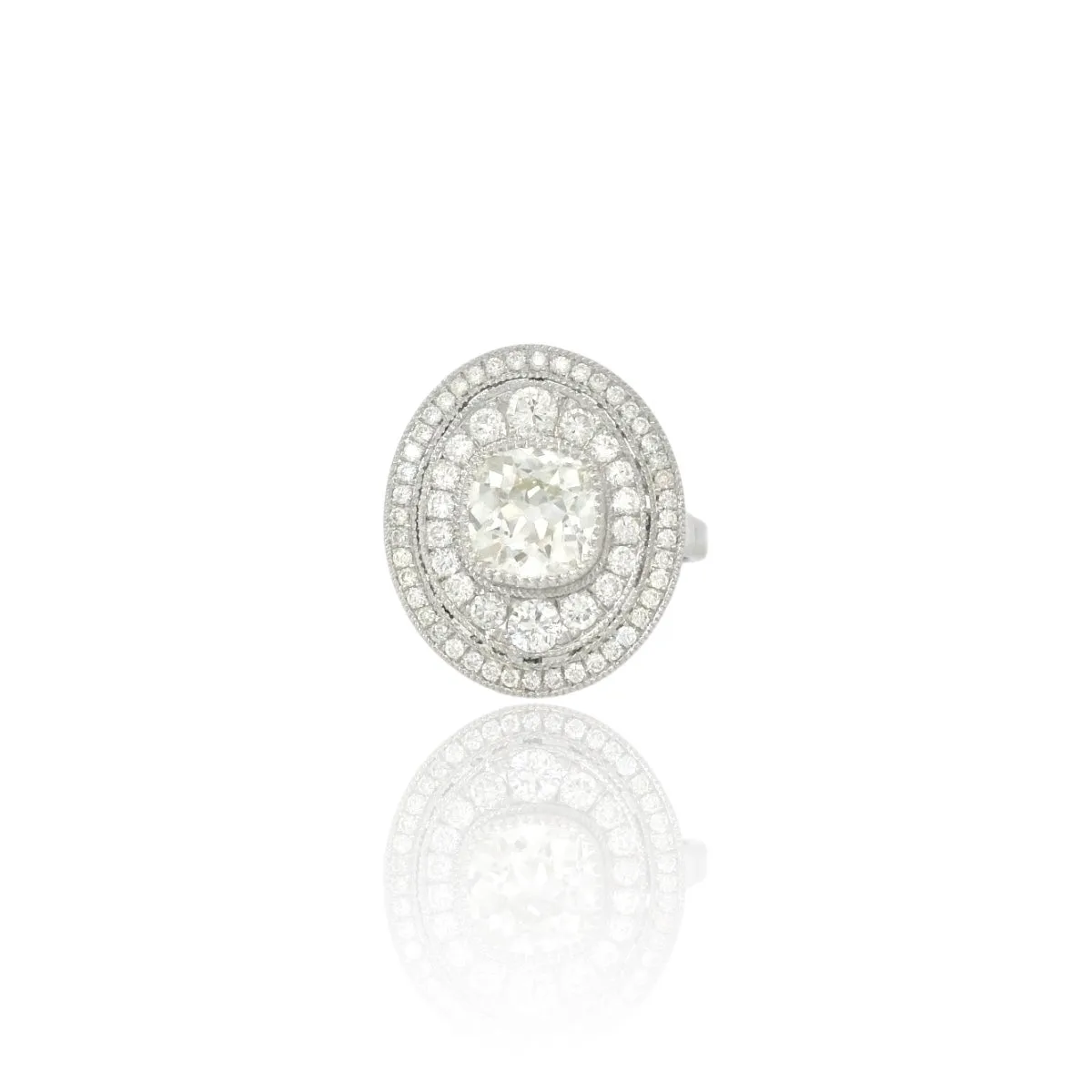 Bague Art déco inspirée en platine et diamants sold by 58 Facettes