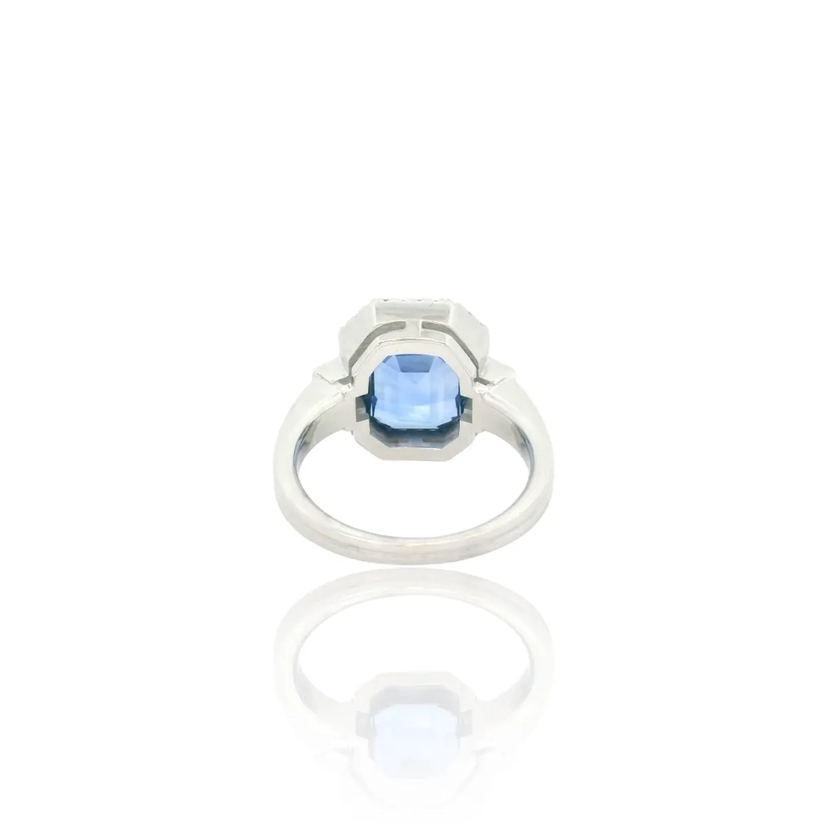 Bague émeraude saphir Ceylan et diamants en or blanc 18k sold by 58 Facettes product image thumbnail 5