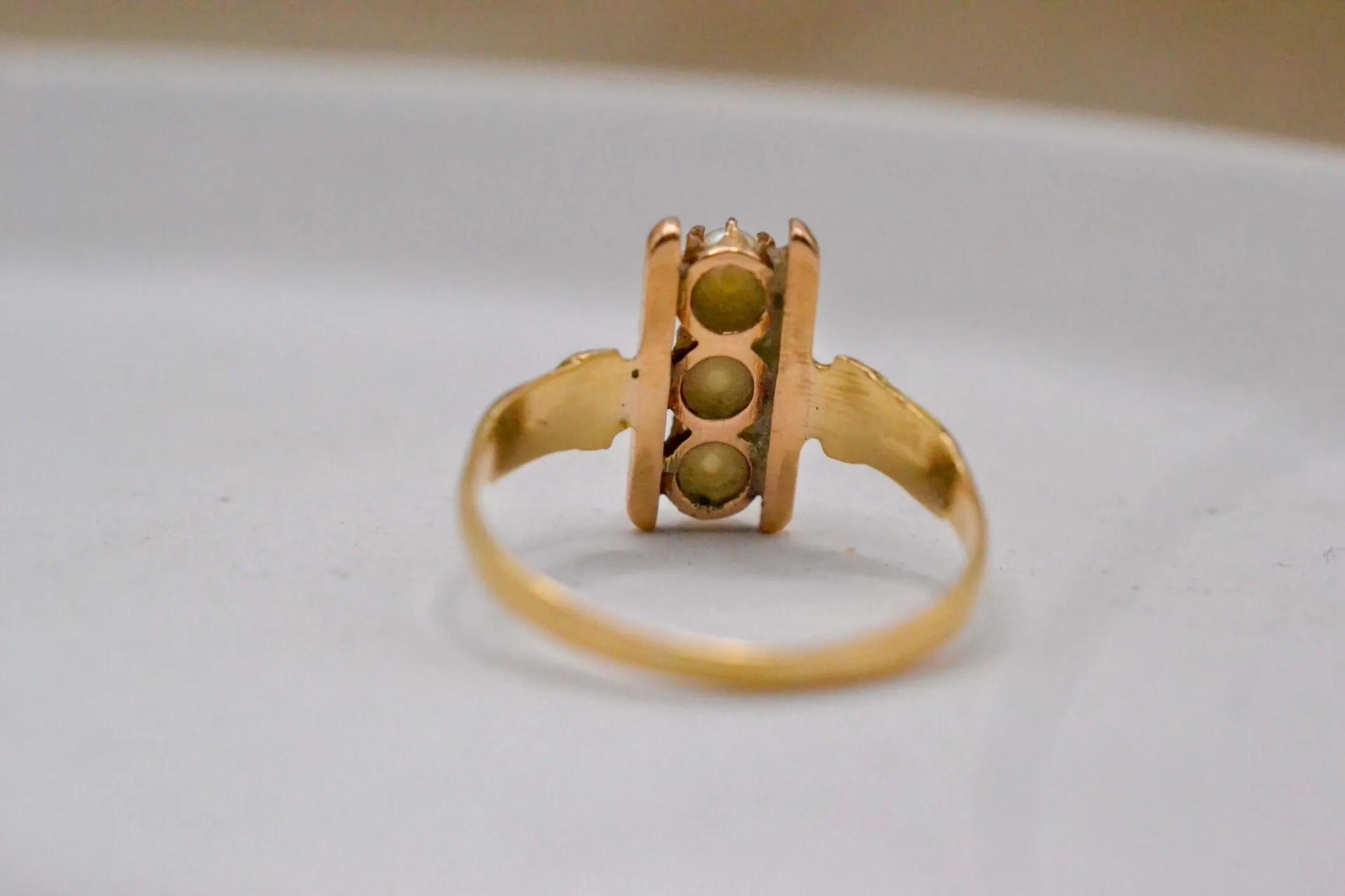 Bague barrette victorienne en or jaune 18 carats et perles sold by 58 Facettes product image thumbnail 5