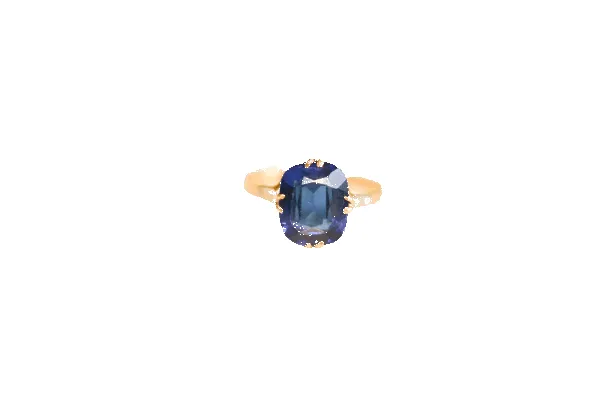 Bague solitaire doublet grenat verre taille coussin en or jaune 18 carats sold by 58 Facettes
