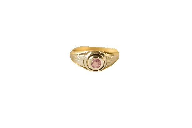 Bague saphir rose en or jaune et blanc 18 carats sold by 58 Facettes