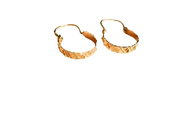 Boucles d’oreilles créoles ciselées en or jaune 18k sold by 58 Facettes