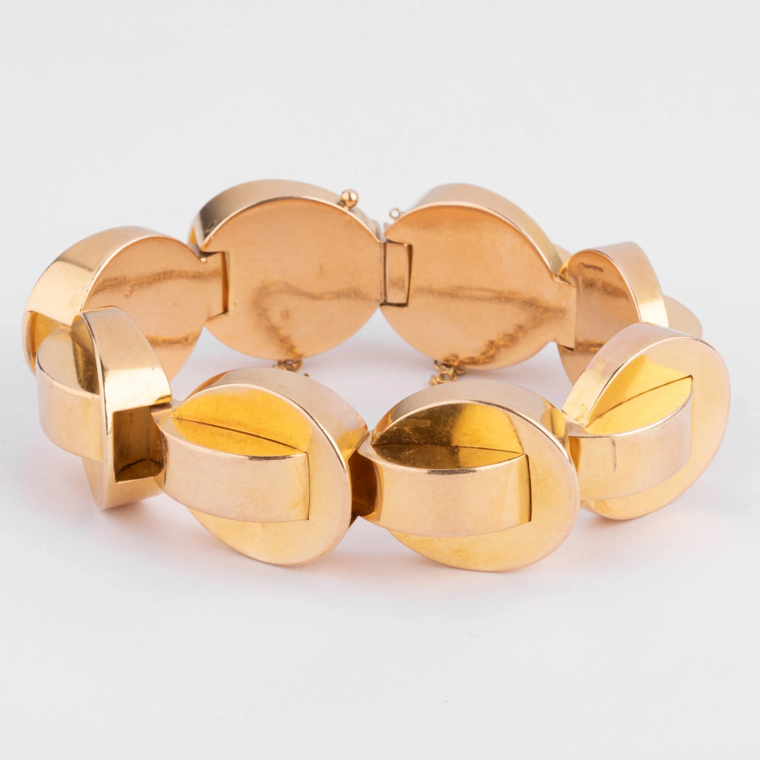 Bracelet Tank cercles à volutes en or jaune 18k sold by 58 Facettes product image thumbnail 4