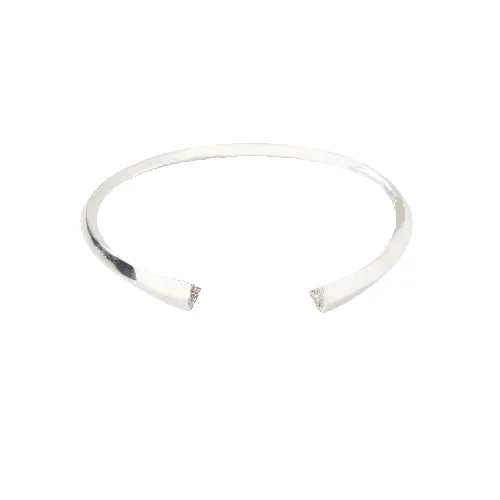 Bracelet jonc ouvert serti de diamants en or gris 18k sold by 58 Facettes