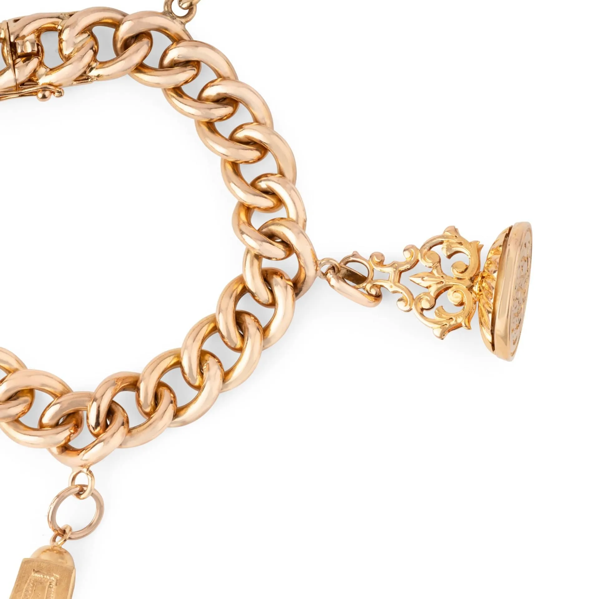 Bracelet gourmette à breloques en or rose 18k et cornaline sold by 58 Facettes product image thumbnail 5