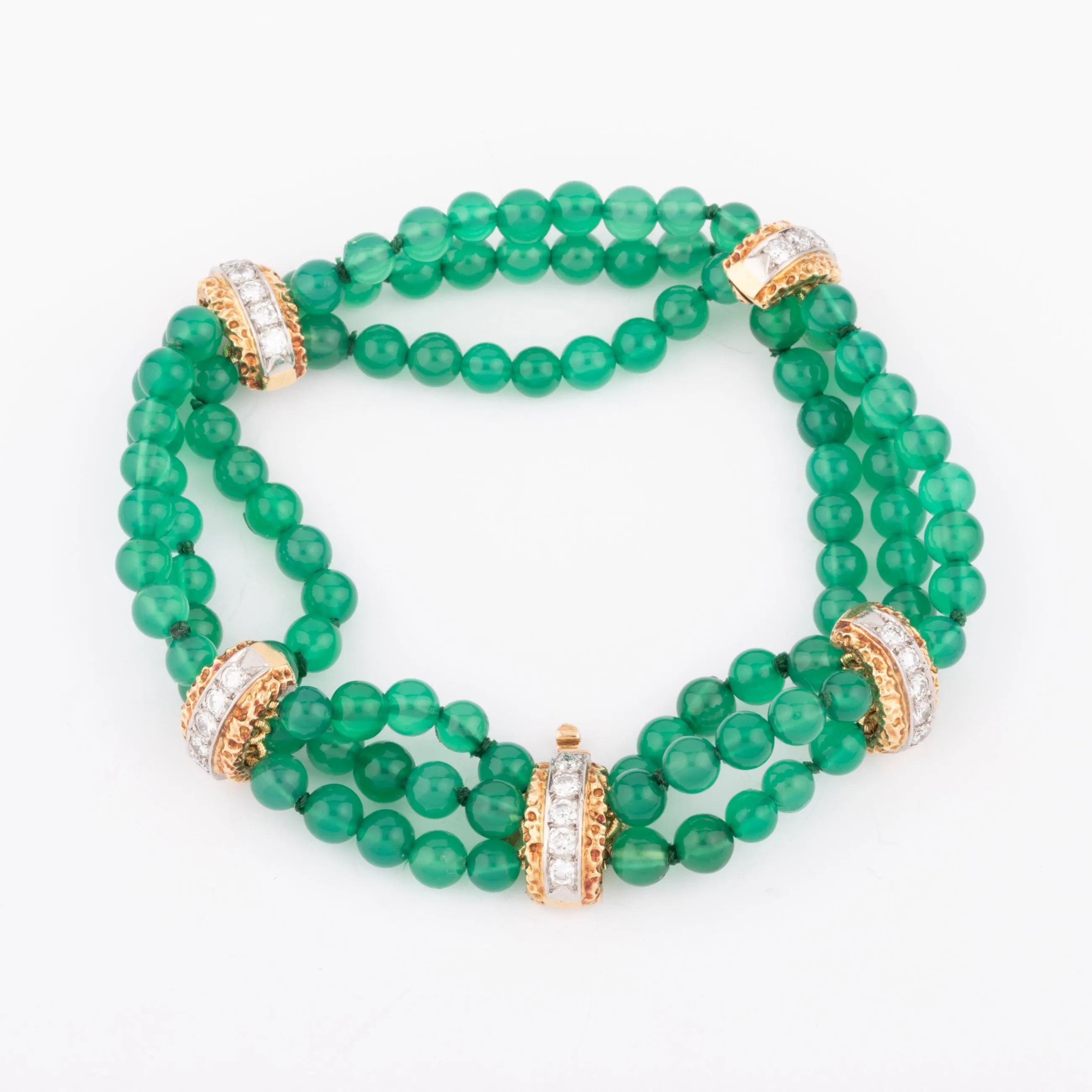 Van Cleef & Arpels - Bracelet en or jaune et chrysoprase pavé de diamants sold by 58 Facettes
