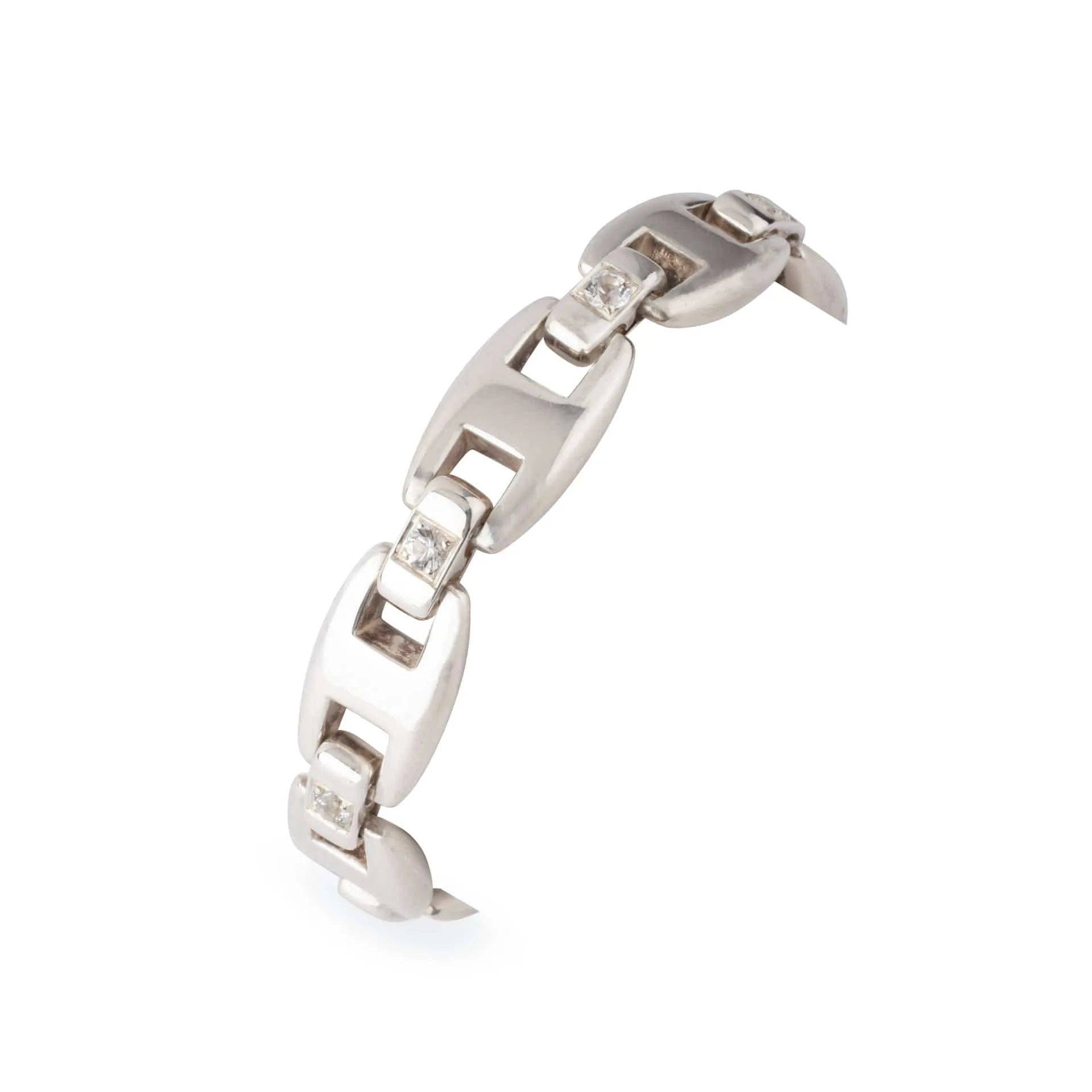 Hermès - Bracelet Cassiopé en argent 925 et saphirs blancs sold by 58 Facettes product image thumbnail 5