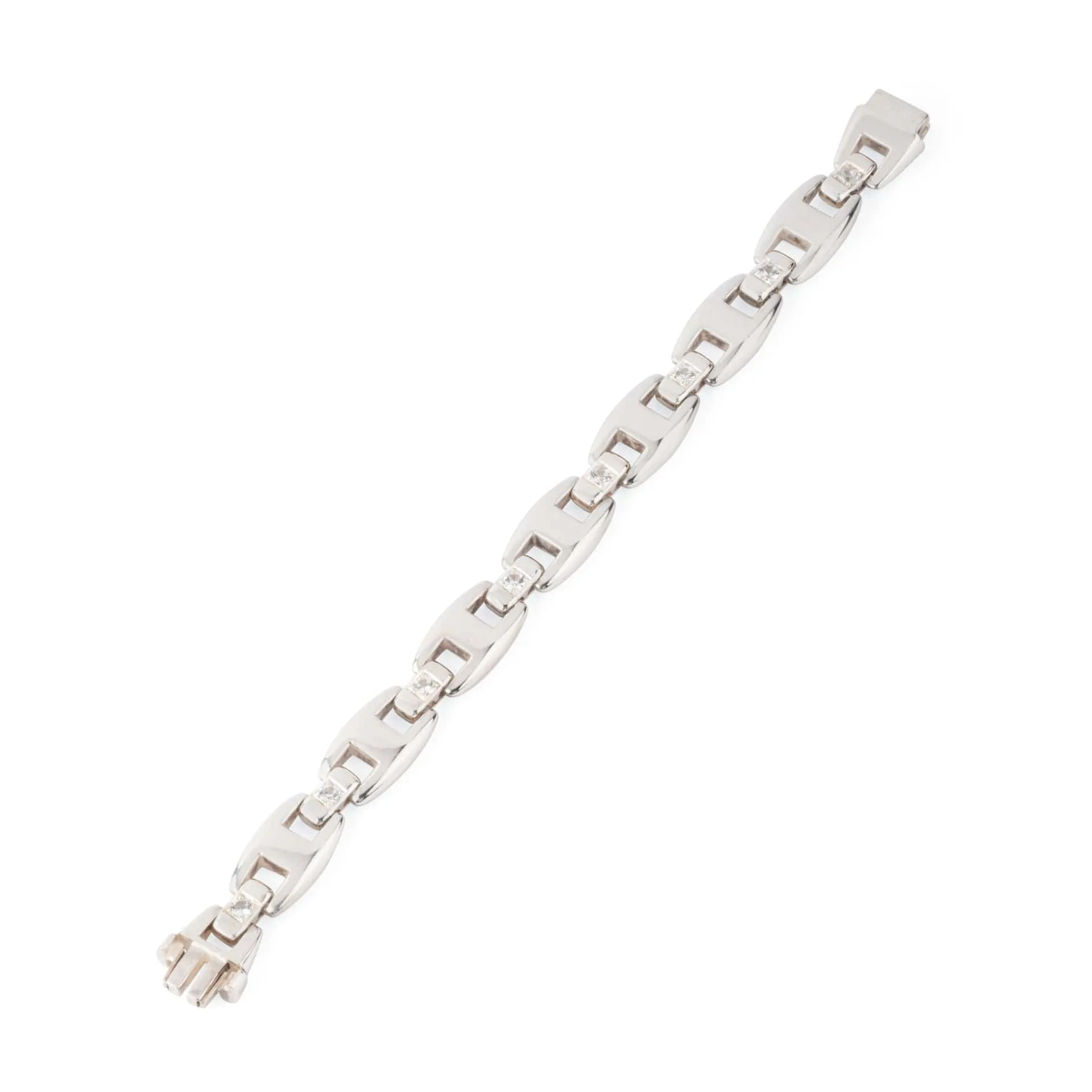 Hermès - Bracelet Cassiopé en argent 925 et saphirs blancs sold by 58 Facettes product image thumbnail 3