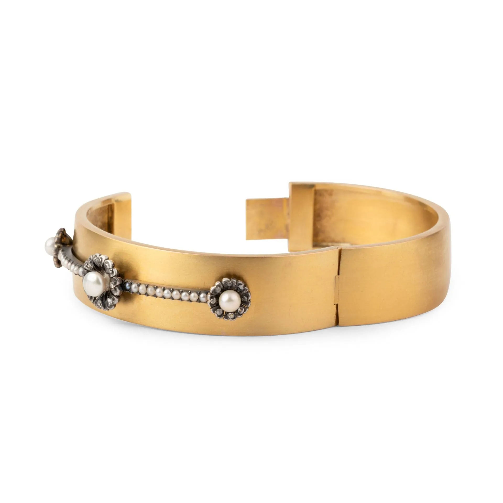 Bracelet jonc Napoléon III en or jaune 18k et perles sold by 58 Facettes product image thumbnail 5