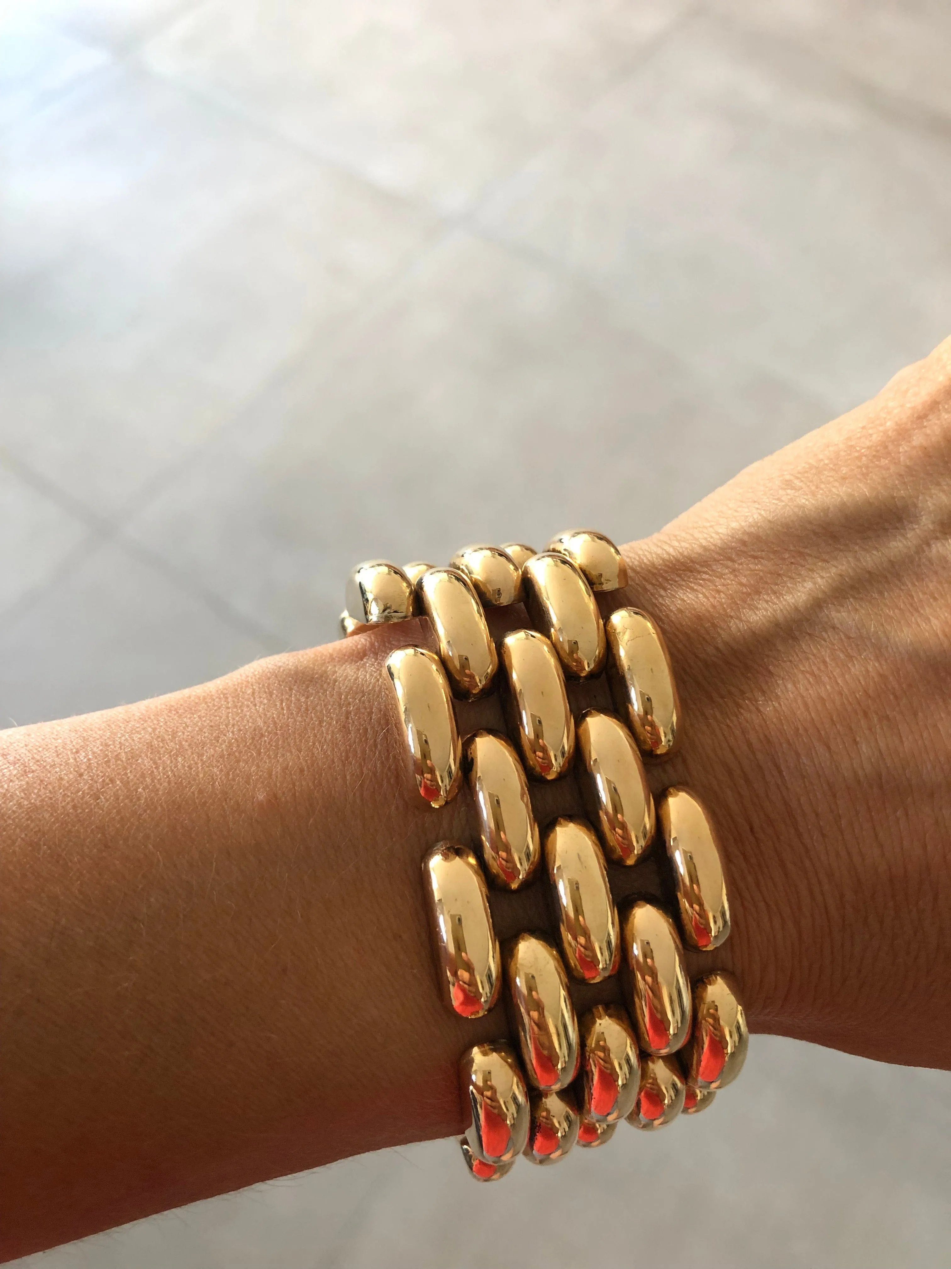 Bracelet manchette 5 rangs en or jaune 18k sold by 58 Facettes product image thumbnail 2