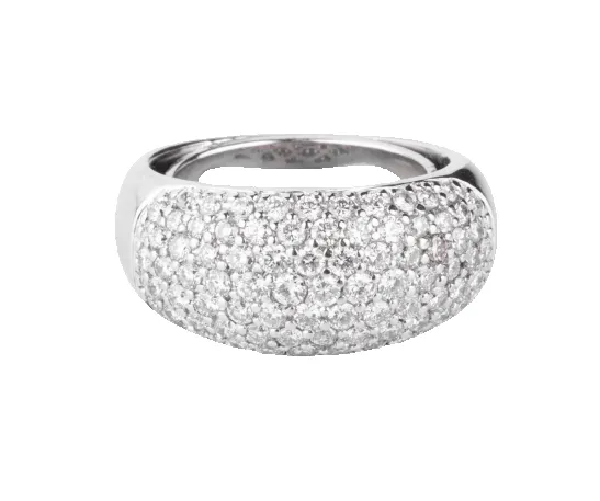 Bague jonc pavée de diamants en or gris 18k sold by 58 Facettes
