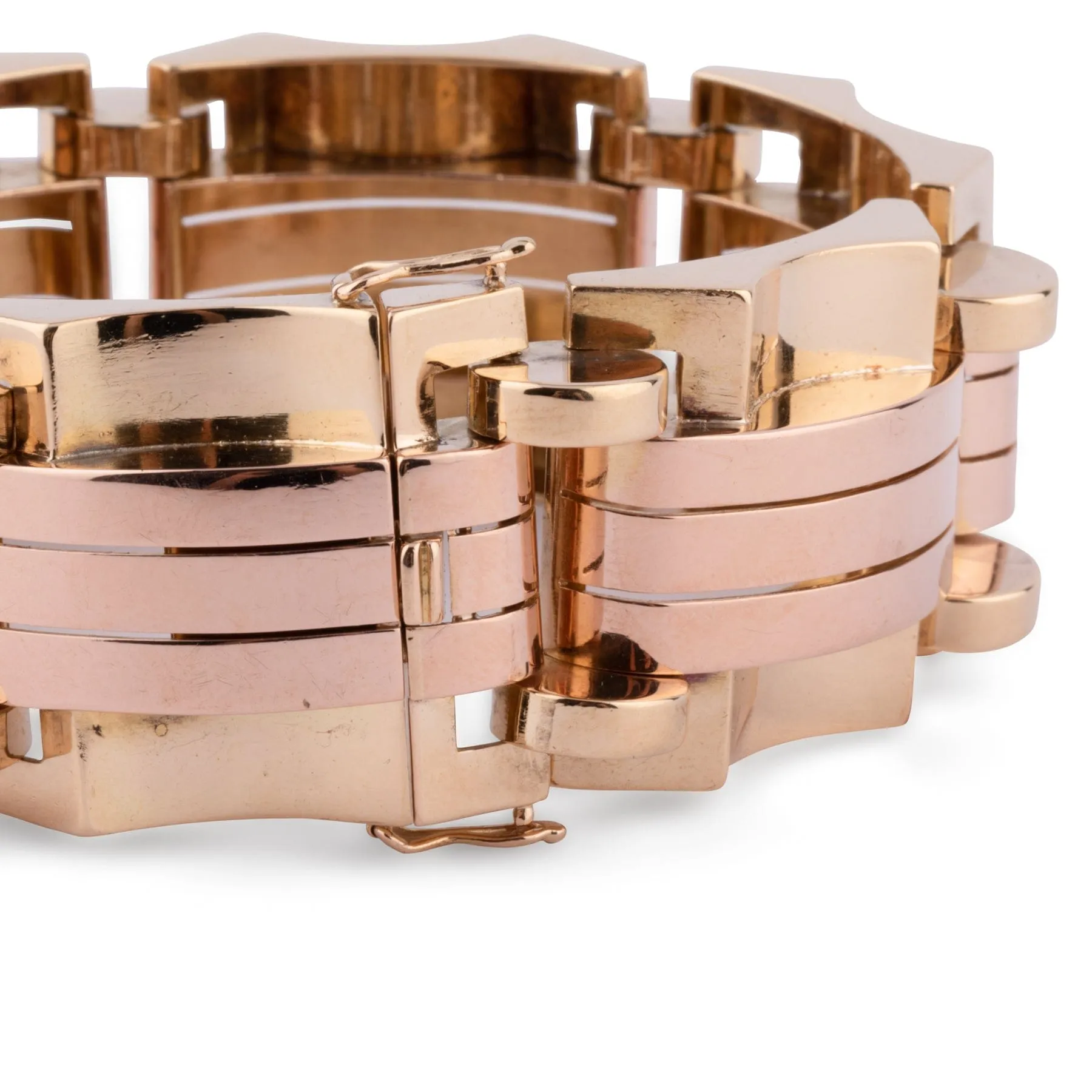 Bracelet Tank années 1940-1950 en or jaune et rose sold by 58 Facettes product image thumbnail 5