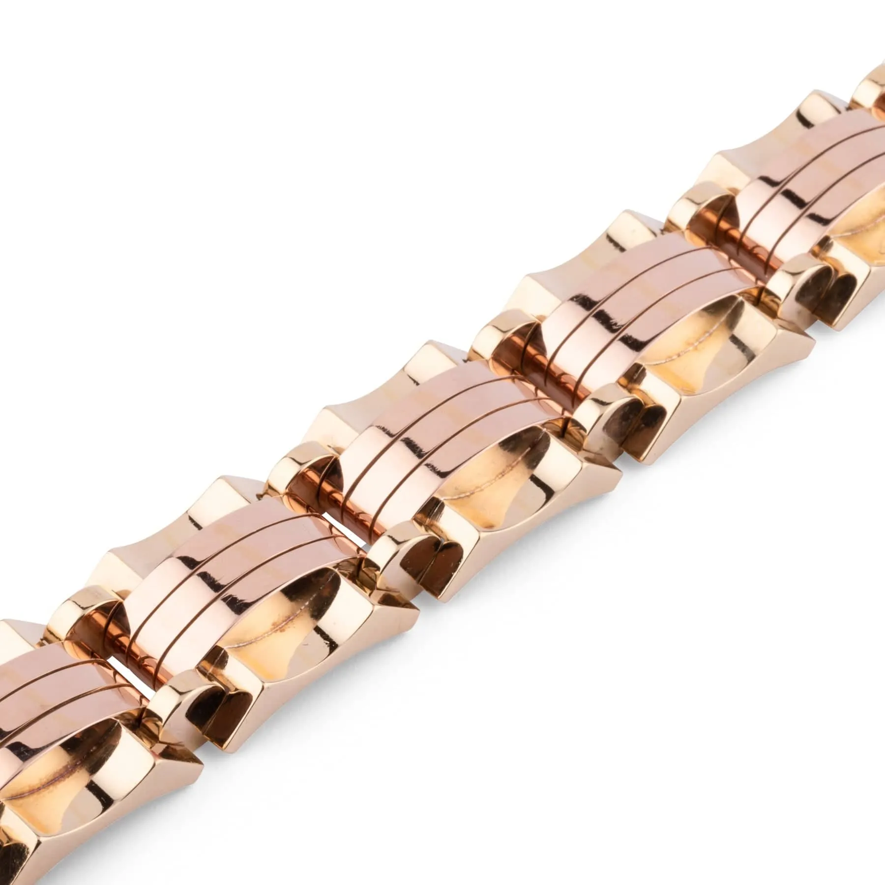 Bracelet Tank années 1940-1950 en or jaune et rose sold by 58 Facettes product image thumbnail 3