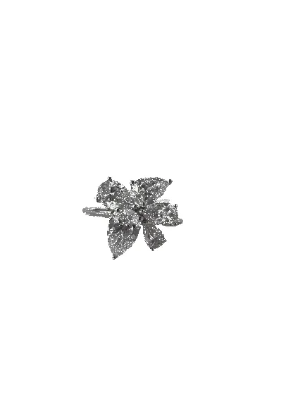 Diamond solitaire flower 18k white gold ring sold by 58 Facettes