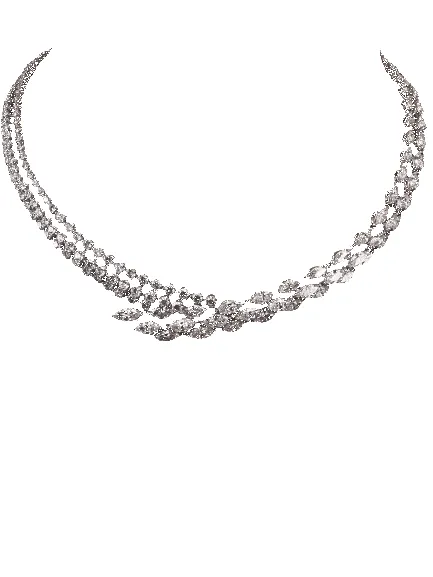 Marquise & Round Diamond high-end necklace sold by 58 Facettes