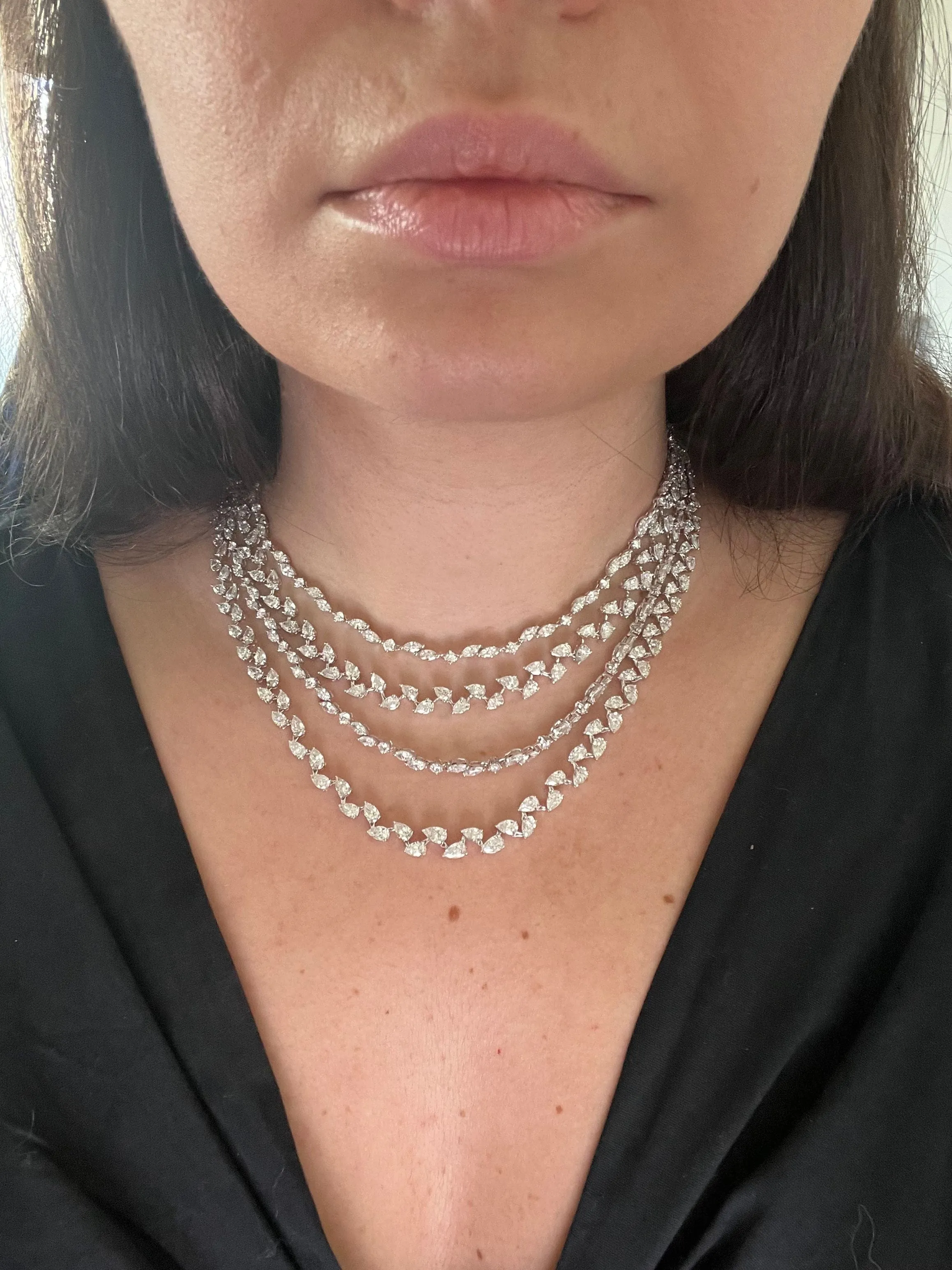 Four layers Diamond Cocktail High-end necklace sold by 58 Facettes product image thumbnail 2