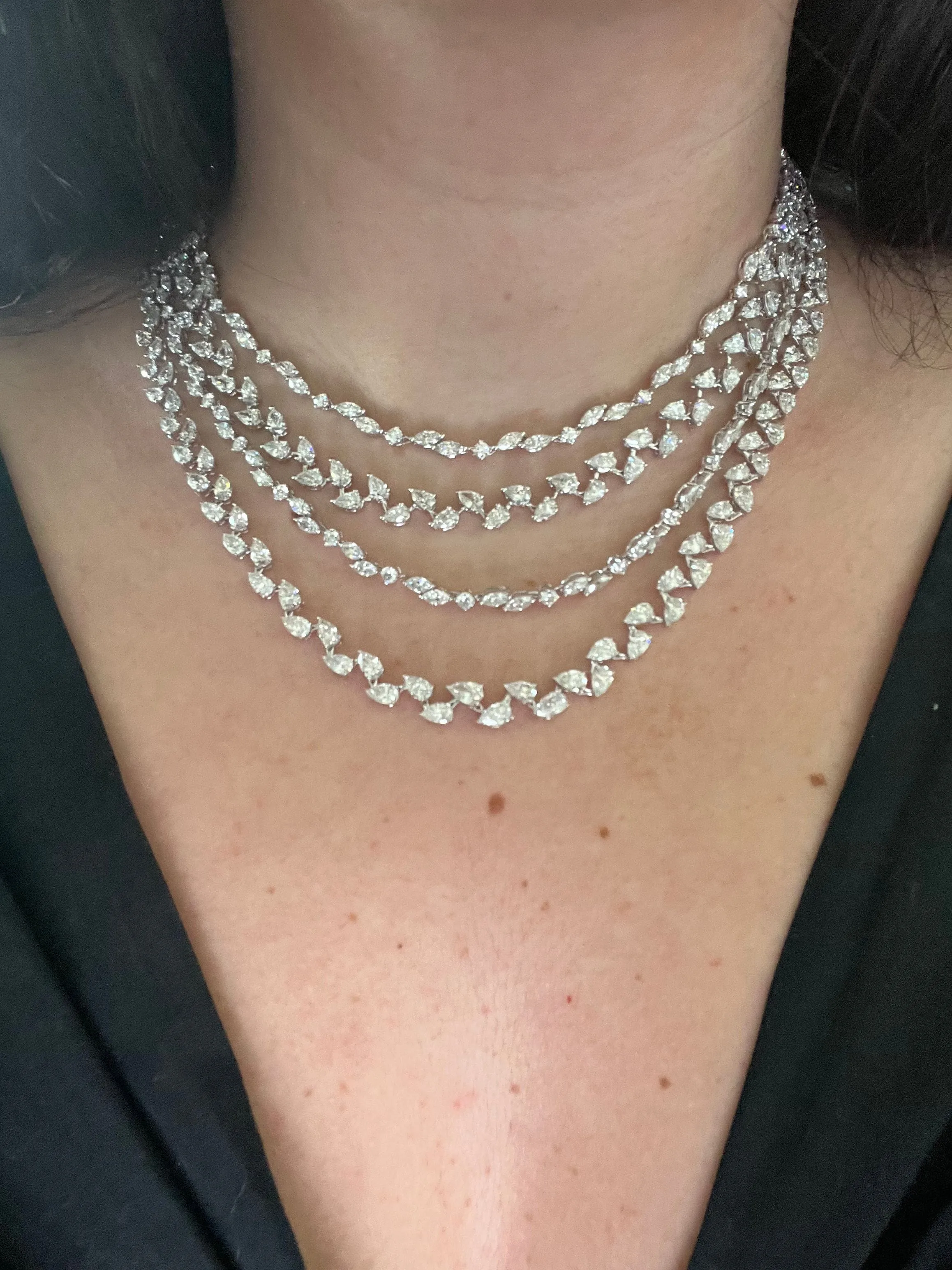 Four layers Diamond Cocktail High-end necklace sold by 58 Facettes product image thumbnail 3