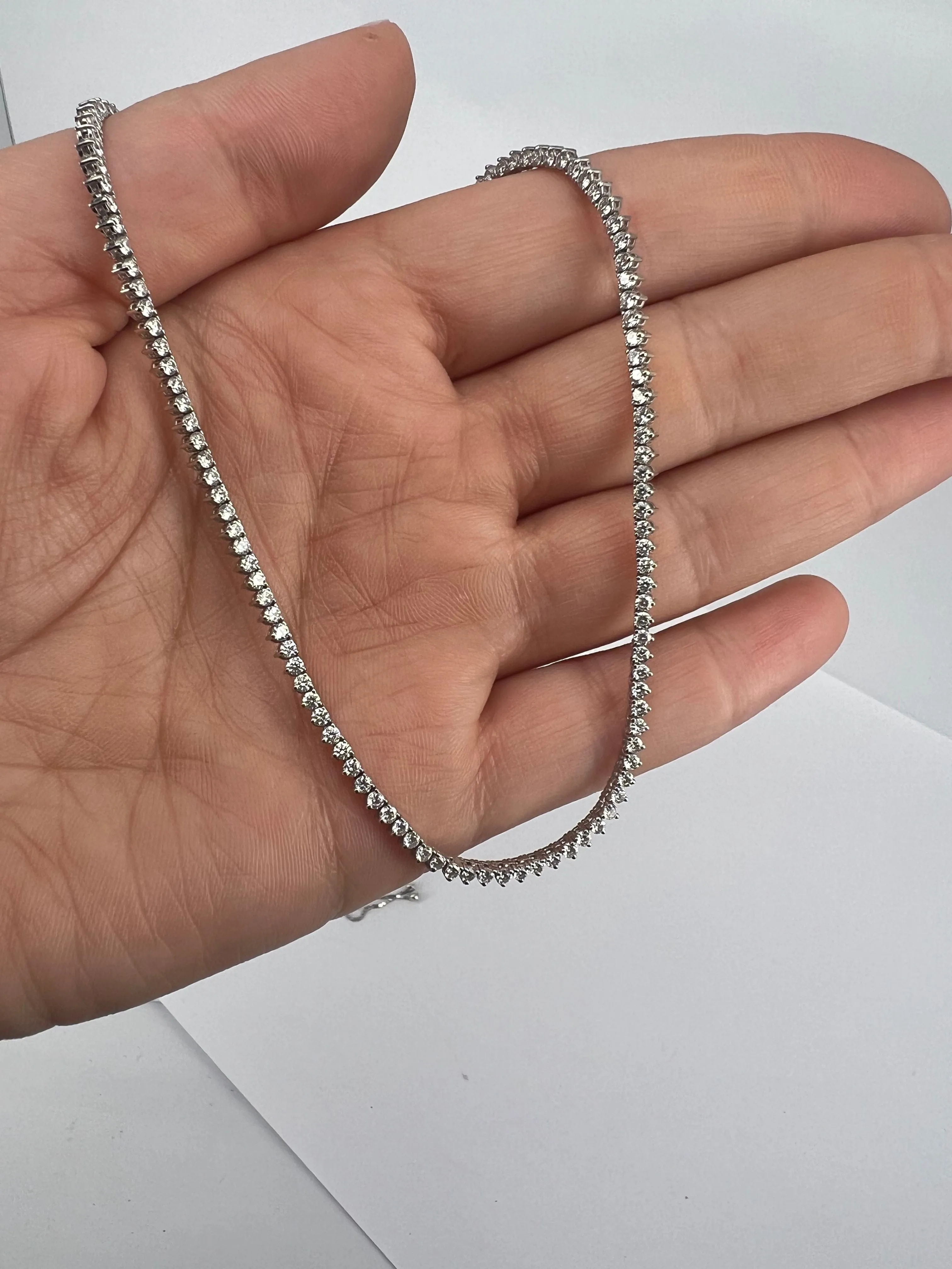 Diamond Tennis necklace white gold sold by 58 Facettes product image thumbnail 4