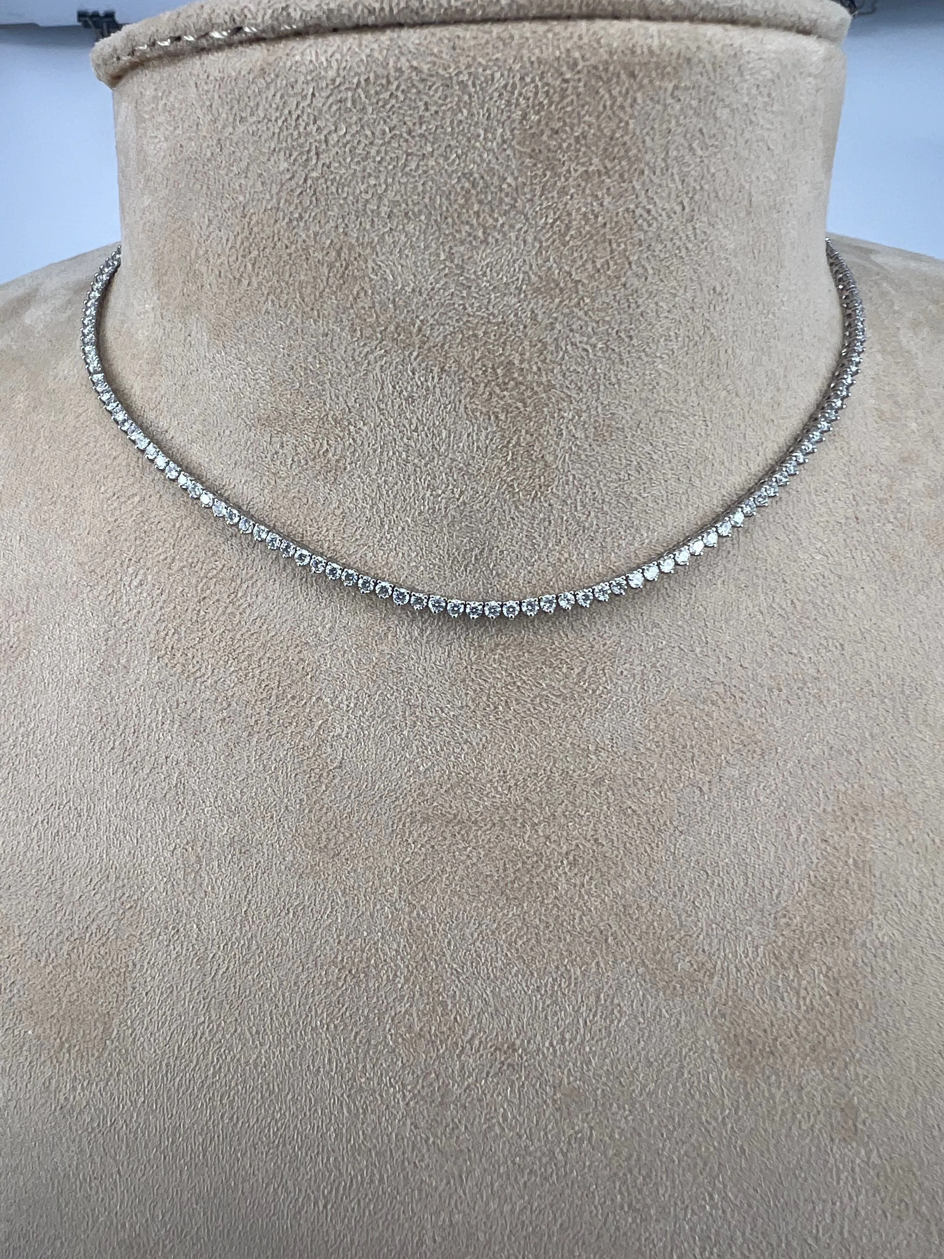 Diamond Tennis necklace white gold sold by 58 Facettes product image thumbnail 2