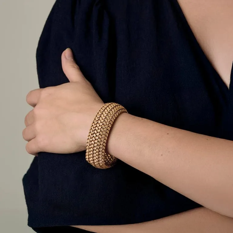 Bracelet en or jaune tressée sold by 58 Facettes product image thumbnail 2