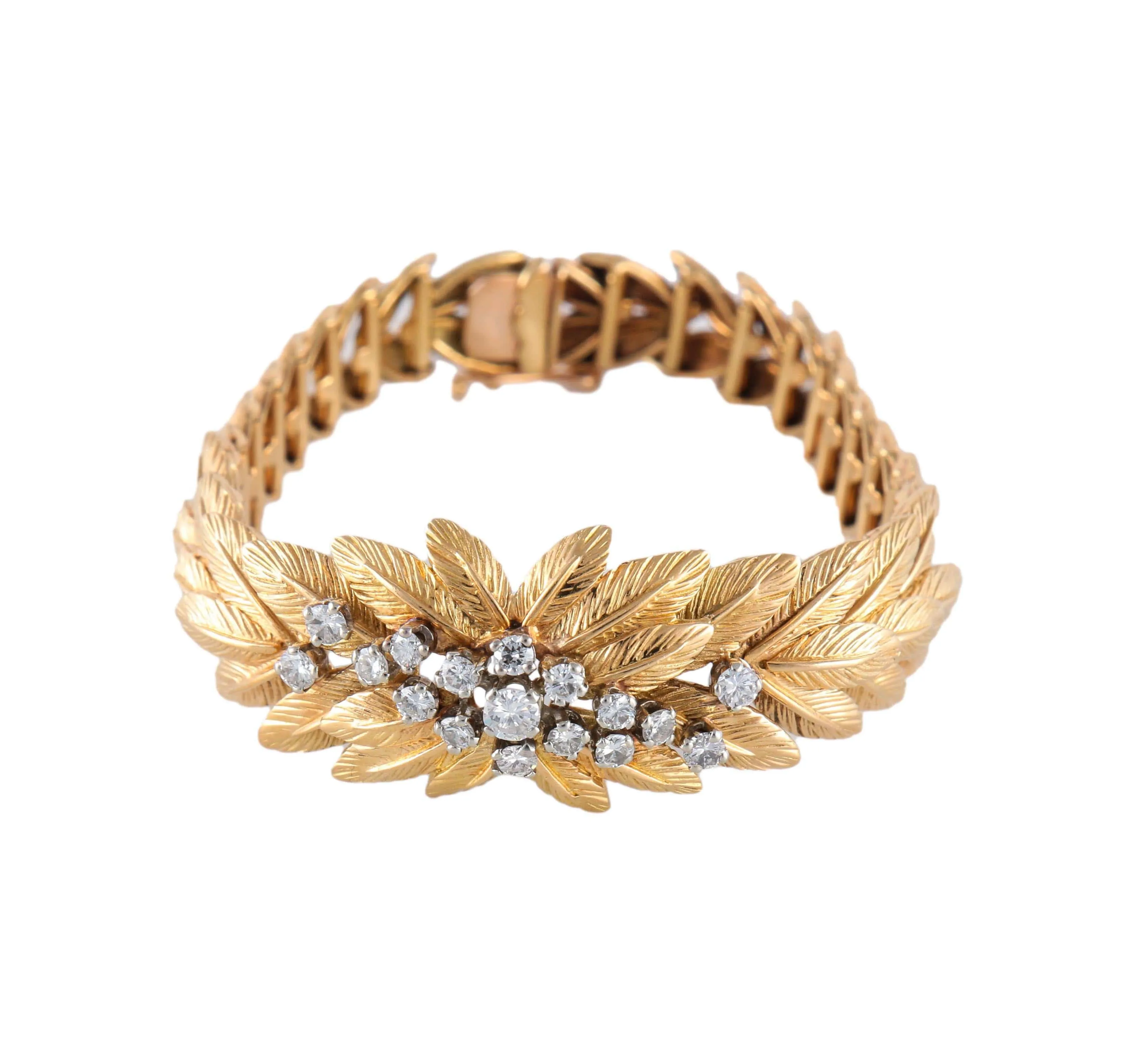 BRACELET "FEUILLAGE" OR & DIAMANTS sold by 58 Facettes