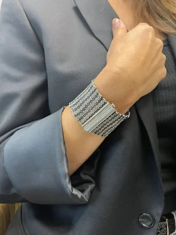 Carolina Bucci - Bracelet manchette en or gris et diamants sold by 58 Facettes product image thumbnail 2