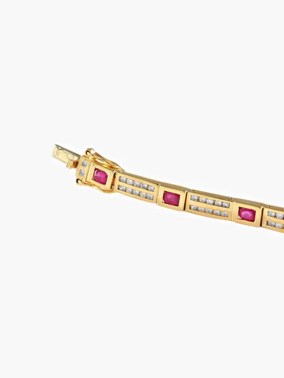 Bracelet en or jaune et rubis, diamants 2,64 ct / 1,56 ct sold by 58 Facettes product image thumbnail 4