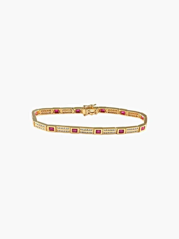 Bracelet en or jaune et rubis, diamants 2,64 ct / 1,56 ct sold by 58 Facettes