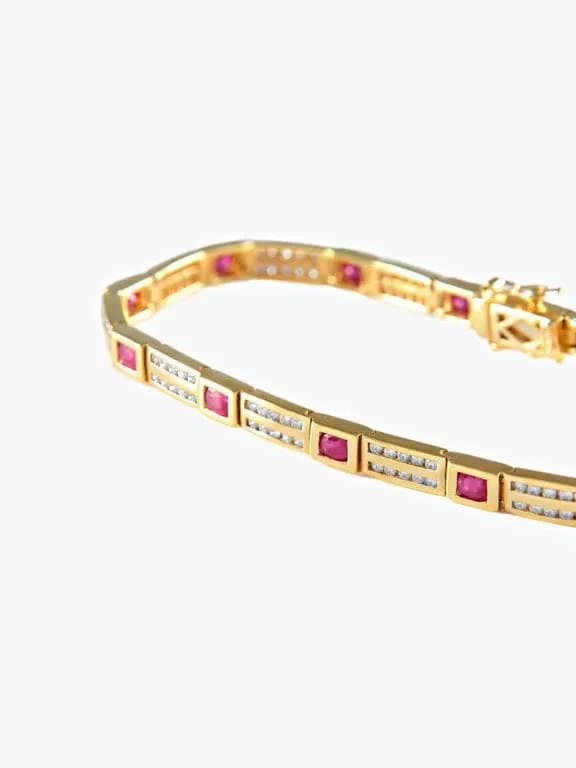 Bracelet en or jaune et rubis, diamants 2,64 ct / 1,56 ct sold by 58 Facettes product image thumbnail 3