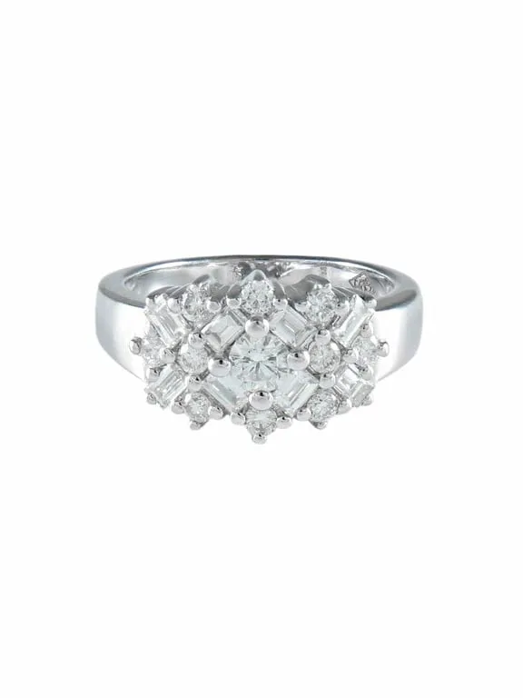 Bague solitaire pavée en or gris et diamants 0,99 ct sold by 58 Facettes