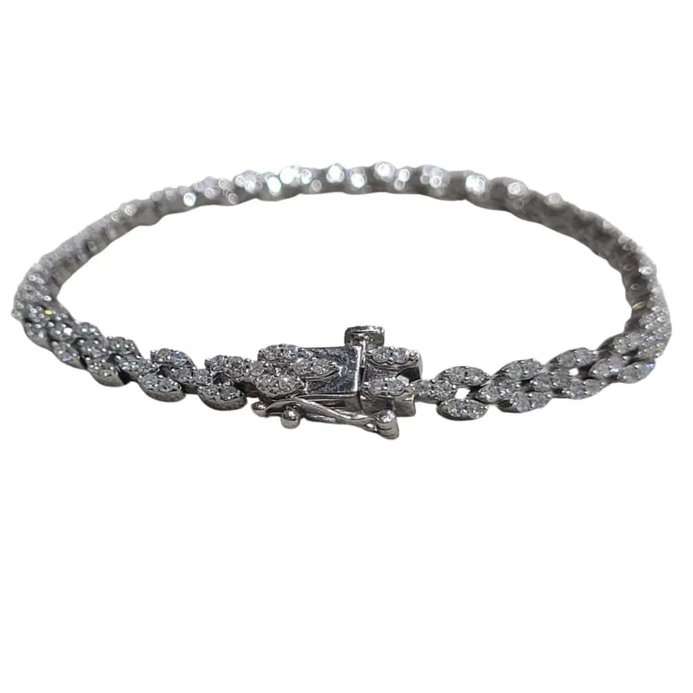 Bracelet en or blanc 18k et diamants sold by 58 Facettes