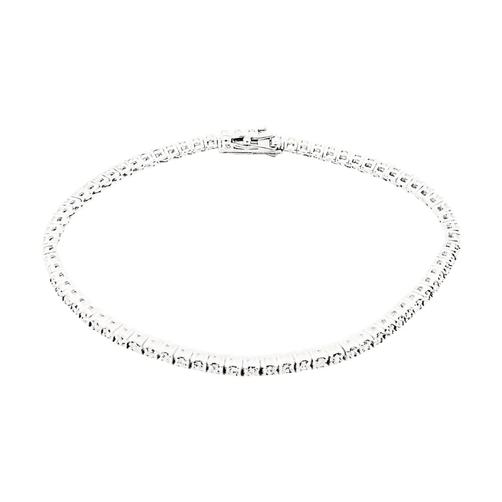 Bracelet ligne, or blanc et diamants. sold by 58 Facettes product image thumbnail 2