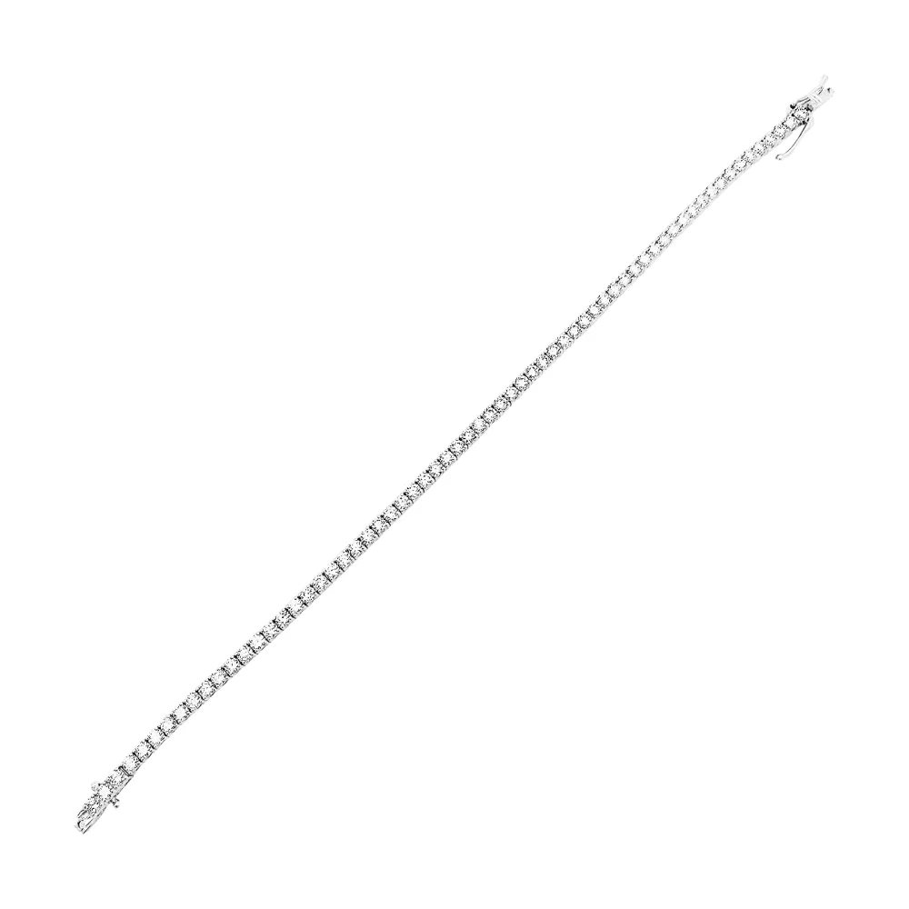 Bracelet ligne, or blanc et diamants. sold by 58 Facettes product image thumbnail 3